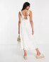 Topshop frill dobby broderie cut out midi sun dress in ivory