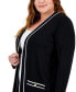 Plus Size Malibu Contrast-Trim Open-Front Cardigan