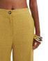 ASOS DESIGN tailored relaxed dad trouser with linen in chartreuse