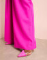 ASOS LUXE tailored wide leg trousers in hot pink