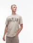 Topman oversized fit t-shirt with Nirvana angel front and back print in washed stone