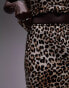 Topshop co-ord leopard print mini bias skirt with knicker trim