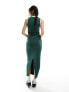 ASOS DESIGN v neck sleeveless with stripe detail maxi dress in green