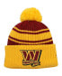 Men's Gold, Burgundy Washington Commanders Stylus Cuffed Knit Hat with Pom