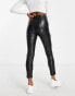 New Look Petite faux leather legging in black