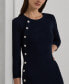 Women's Button-Trim Rib-Knit Cotton-Blend Dress