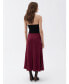 Women's Elastic Waisted Midi Skirt