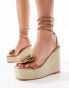 Public Desire Mariella heeled espadrille with crochet rosette in natural