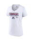 Women's White Colorado Avalanche 2022 Stanley Cup Champions Signature Roster V-Neck T-shirt