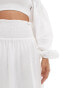 ASOS DESIGN shirred waist maxi co-ord skirt in white