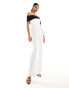 Vesper bandeau contrast wide leg jumpsuit in monochrome