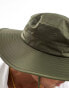 ASOS DESIGN safari bucket hat in nylon with contrast puller in khaki