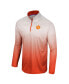 Men's White, Orange Clemson Tigers Laws of Physics Quarter-Zip Windshirt