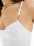 Missyempire structured sweetheart neckline cami top in white