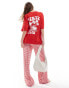 ASOS DESIGN oversized t-shirt with Venice beach graphic in red