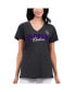 Women's Black Distressed Colorado Rockies Key Move V-Neck T-shirt