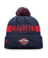 Men's Navy Washington Capitals Fundamental Patch Cuffed Knit Hat with Pom