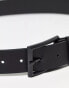 ASOS DESIGN smart faux leather belt with black buckle in black faux croc