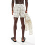 South Beach palm print swim short in cream