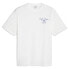 Puma Classics Cafe Graphic Crew Neck Short Sleeve T-Shirt Mens White Casual Tops