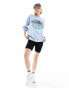 Daisy Street relaxed sweatshirt in blue with Italy embroidery