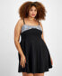 Trendy Plus Size Sequined Knot-Front Fit & Flare Dress