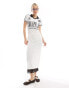 COLLUSION football collar short sleeved maxi dress in white