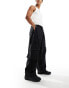 ASOS DESIGN oversized balloon jeans with cargo pockets in black with contrast stitch