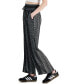 Juniors' Printed Smocked Wide-Leg Pants