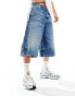 ASOS DESIGN oversized jort in mid wash blue