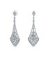 Art Deco Style Fan Teardrop Crystal Chandelier Prom Statement Earrings For Women For Brass