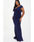 Plus Size Wrap Ruched Maxi Dress