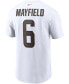 Men's Baker Mayfield White Cleveland Browns Name and Number T-shirt