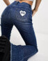 Love Moschino flared high waist jeans in mid blue wash