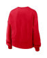 Women's Scarlet San Francisco 49ers Rewind Oversized Long Sleeve Cropped Pullover Sweatshirt