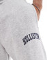 Hollister varsity tech logo loose joggers in grey marl CO-ORD