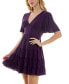 Juniors' V-Neck Ruffled Dress