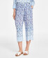 Women's Linen Blend Ombré Print Cropped Pants, Created for Macy's