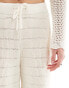 ONLY crochet wide leg trouser co-ord in cream