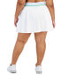 Plus Size Active Striped High-Waist Pleated Skort, Created for Macy's