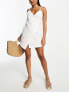 Vero Moda cotton wrap front beach mini dress in white