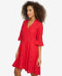 Women's Cotton Eyelet Bell-Sleeve High-Low Dress