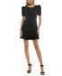 Juniors' Puff-Sleeve Rhinestone-Trim Dress