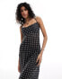 4th & Reckless milan sheer polka dot mesh beach dress in black