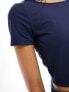 Stradivarius sport baby tee in navy co-ord