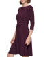 Women's 3/4-Sleeve Wrap-Waist Fit & Flare Dress