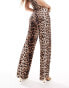 Fashionkilla super soft wide leg trousers co-ord in leopard print