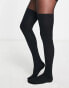 ASOS DESIGN mock over the knee tights with bum and tum support in black