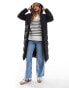 Threadbare 2 in 1 zip off longline gilet and puffer coat in black