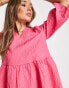 Vero Moda textured smock mini dress in pink